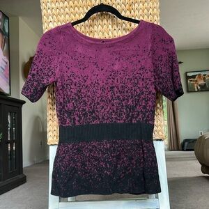 Ann Taylor purple and black sweater top - size SP